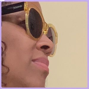 JUST CAVALLI SHINY YELLOW & SMOKE OVAL SUNGLASSES